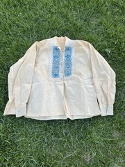 True Vintage Mexico Hand embroidered Mexican peso shirt 1940-1970