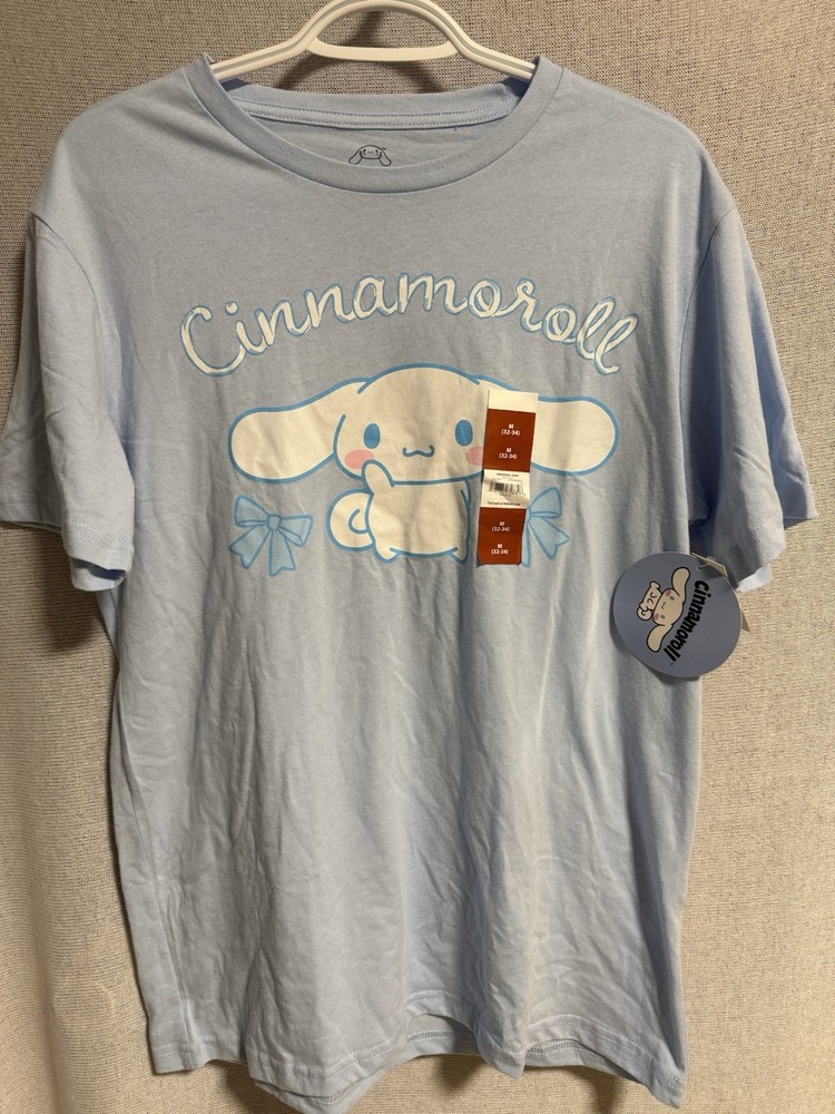 Sanrio Cinnamoroll Blue Graphic Print Crew Neck Short Sleeve T-Shirt Size M