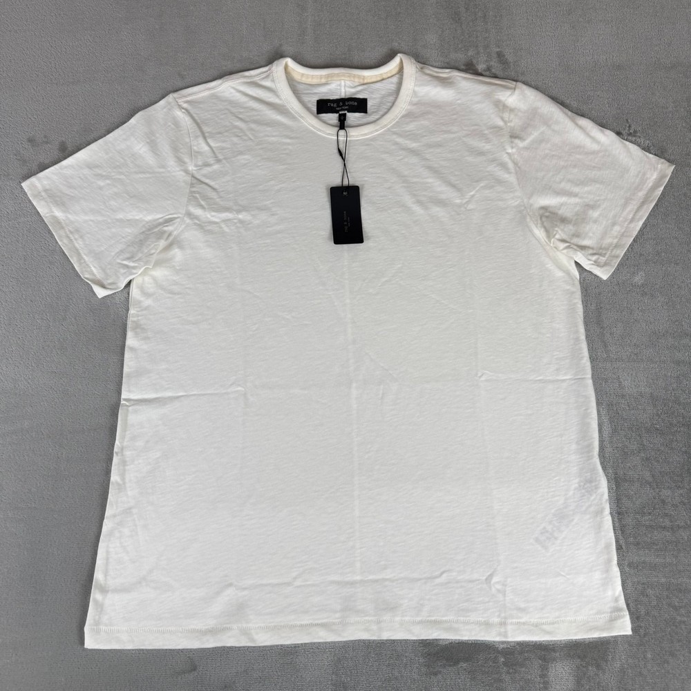 Rag & Bone Classic Lightweight Slub Jersey Tee T-Shirt Mens Large White $98 NWT