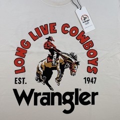 Wrangler Diamond Cross T-Shirt Mens Medium White Giddy Up Horse Cowboy Tee