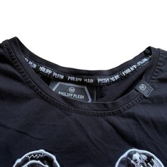 Philipp Plein Paris Teddy Bear Men’s Platinum Cut Black Graphic T-Shirt 2XL