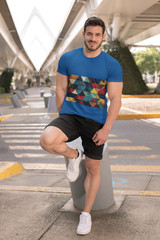 Geometric Retro Triangle Pattern T-Shirt | Abstract Colorful Design
