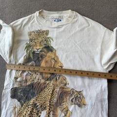 Vintage 1989 Biolchini Big Cat Men’s L T-Shirt Leopard Lion Tiger Single Stitch
