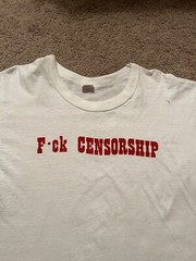 Vintage 50s 60s Censorship Is Unamerican Freedom Of Speech Shirt Small S Slogan