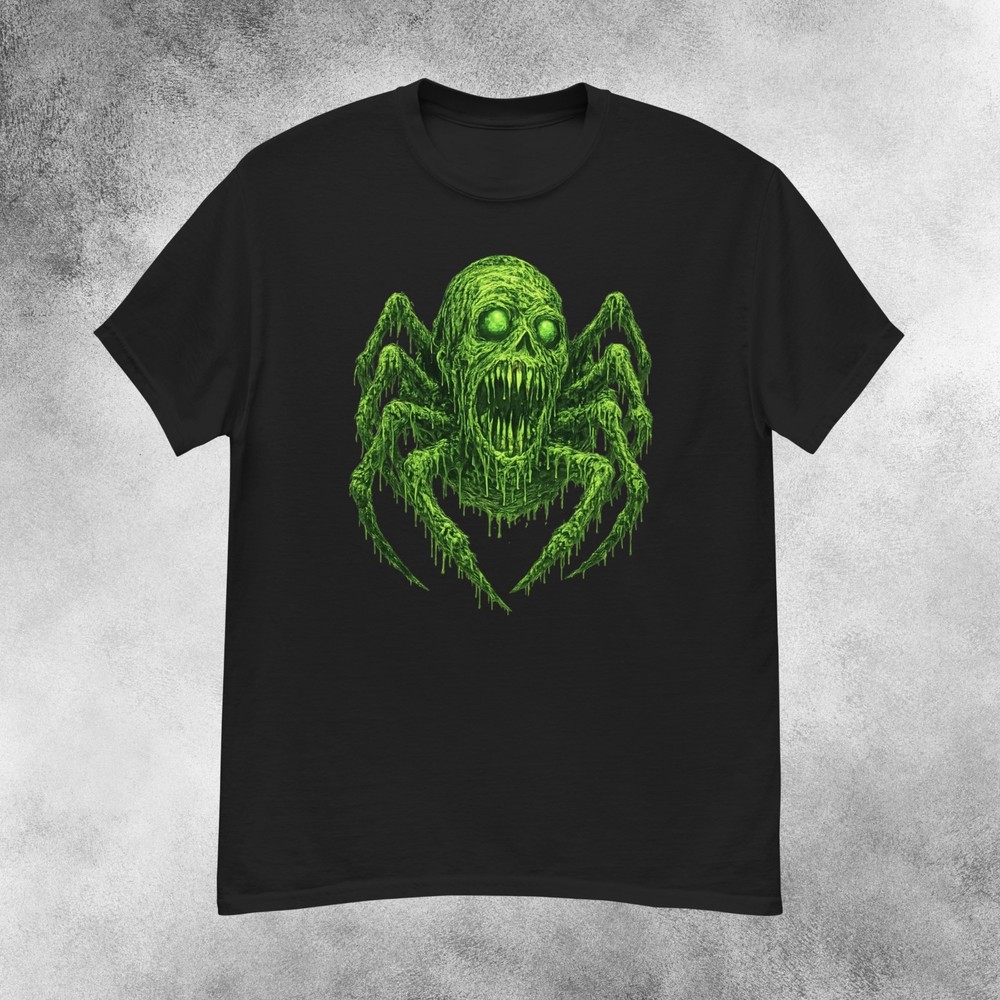 Nightmare Radioactive Slime Spider Horror T‑Shirt Men’s S-2XL