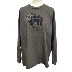 Columbia Mens XXL 100% Cotton Long Sleeve Plaid Buffalo Crew Neck Tee Shirt
