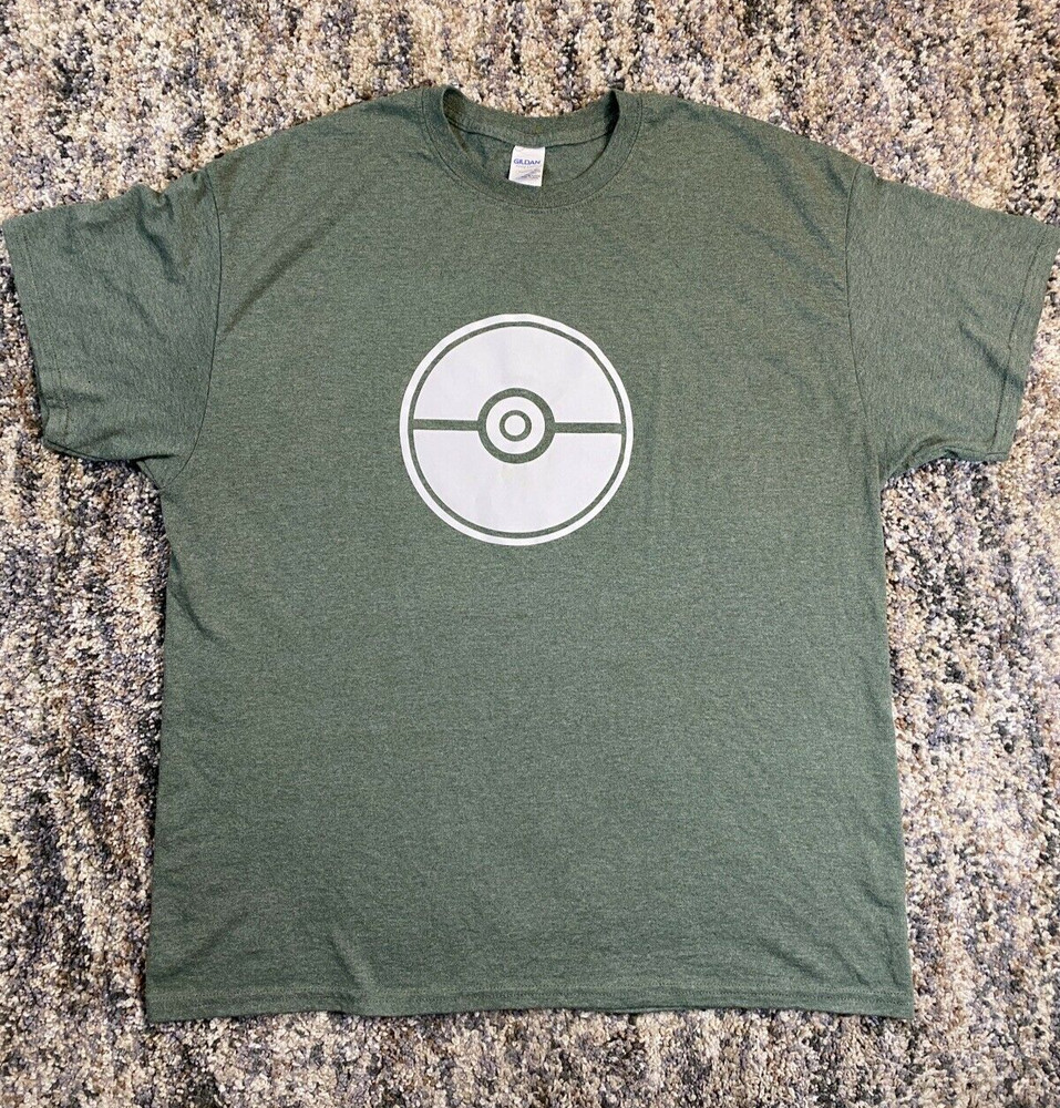 Gildan Pokemon Poke Ball T-Shirt Mens Size XL Green Gotta Catch Em All