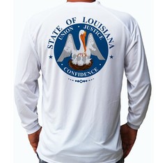 Louisiana State Flag Fishing Boat Long Sleeve UPF 30 T-Shirt Sun UV Protection
