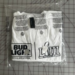 Super Bowl LII Bud Light Shirt Sz Large Dead stock NOS NFL Budweiser Light NWT @