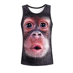 Printed Graphics Monkey 3D Tank Top Mens Womens Unisex