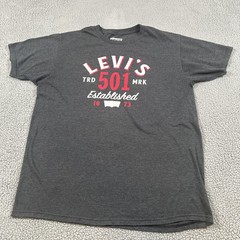 Levi’s Shirt Mens Large Gray 501 Established Graphic Tee Logo Tagless Soft
