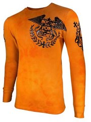 Archaic by Affliction Men’s Thermal Shirt Black Prayer Biker Tattoo