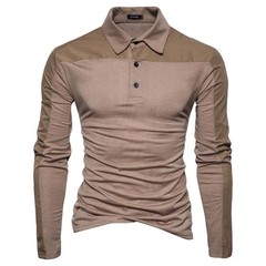 Mens Long Sleeve Shirt Casual Muscle Fit Turn-down Collar Tops T-shirt Blouse