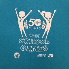 50 Years 2019 School Games Special Olympics Teal Unisex Graphic T-Shirt Large