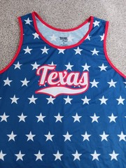 Home Free XL Mens Tank Top T-Shirt Blue Star Texas All Over Print Cotton NWOT