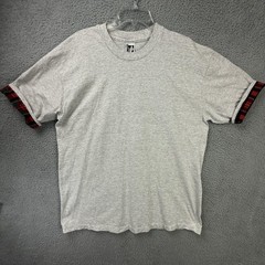 Vintage LA Sportswear Shirt Mens XL Blank Plaid Contrast Cuff USA Single Stitch