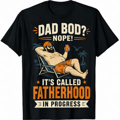 Funny Dad Bod Nope Called Fatherhood In Progress Beach Dad Fathers Day UnisexTee
