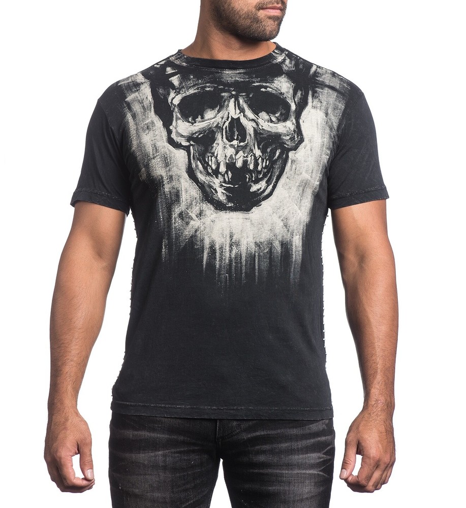 AFFLICTION MENS ACRYLIC SS T-SHIRT A13330 BKLV