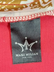 Maxi Milian Men T Shirt L Red Patchwork Front Pocket Short Sleeve Crew Neck