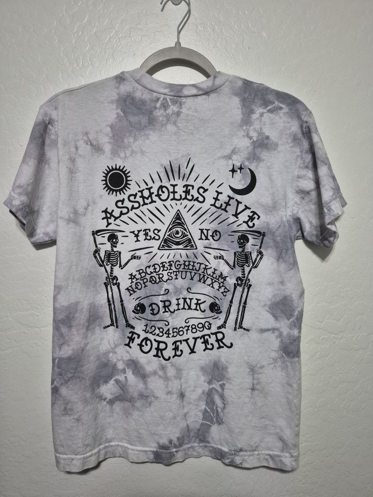 Assholes*s Live Forever “Ouija Board” Tie Dye Shirt – Size M – Double Sided