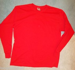 Mens Unisex shirt tshirt Brown Red long sleeve large NEW fruit of the loom