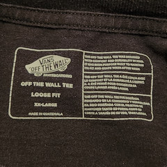 Vans Off The Wall Skateboarding T Shirt XXLarge Black Loose Fit Embroidered Logo