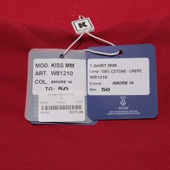 Kired NWT Short Sleeve T-Shirt Size 50 (US M) in Solid Amore Red 100% Cotton