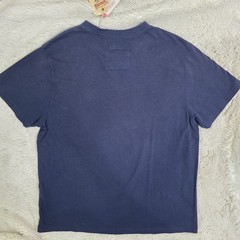 Cremieux Shirt Mens Navy Blue Size Large V Neck Short Sleeve