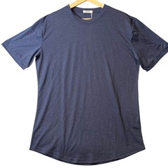 COOFANDY Mens Slub Knit T-Shirt M Navy Blue Short Sleeve Crew Neck Casual Basic