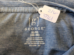 George Blue V-Neck T-Shirt Mens Size XL Chest 48 Short Sleeve 216-37201