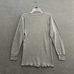 Vintage Hanes Thermal Waffle Knit Gray Crewneck Shirt Men’s XL Made In USA 70’s