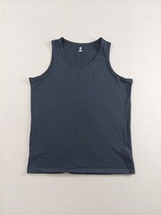 Lapasa Men Undershirt L Navy Blue Logo Crew Neck Sleeveless Pullover Tank Wear