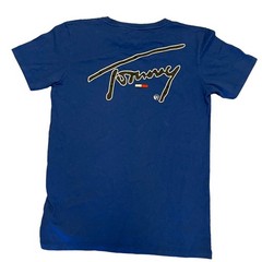 Tommy Hilfiger Blue Embroidered EUC Cotton T-Shirt Size Medium