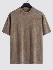 Basic Vintage Washed Distressed Drop Shoulder Colorful Cotton 230G T-Shirt