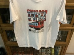 VTG Illinois Railroad Museum Chicago Aurora & Elgin 1953-2003 White T-shirt SZ L