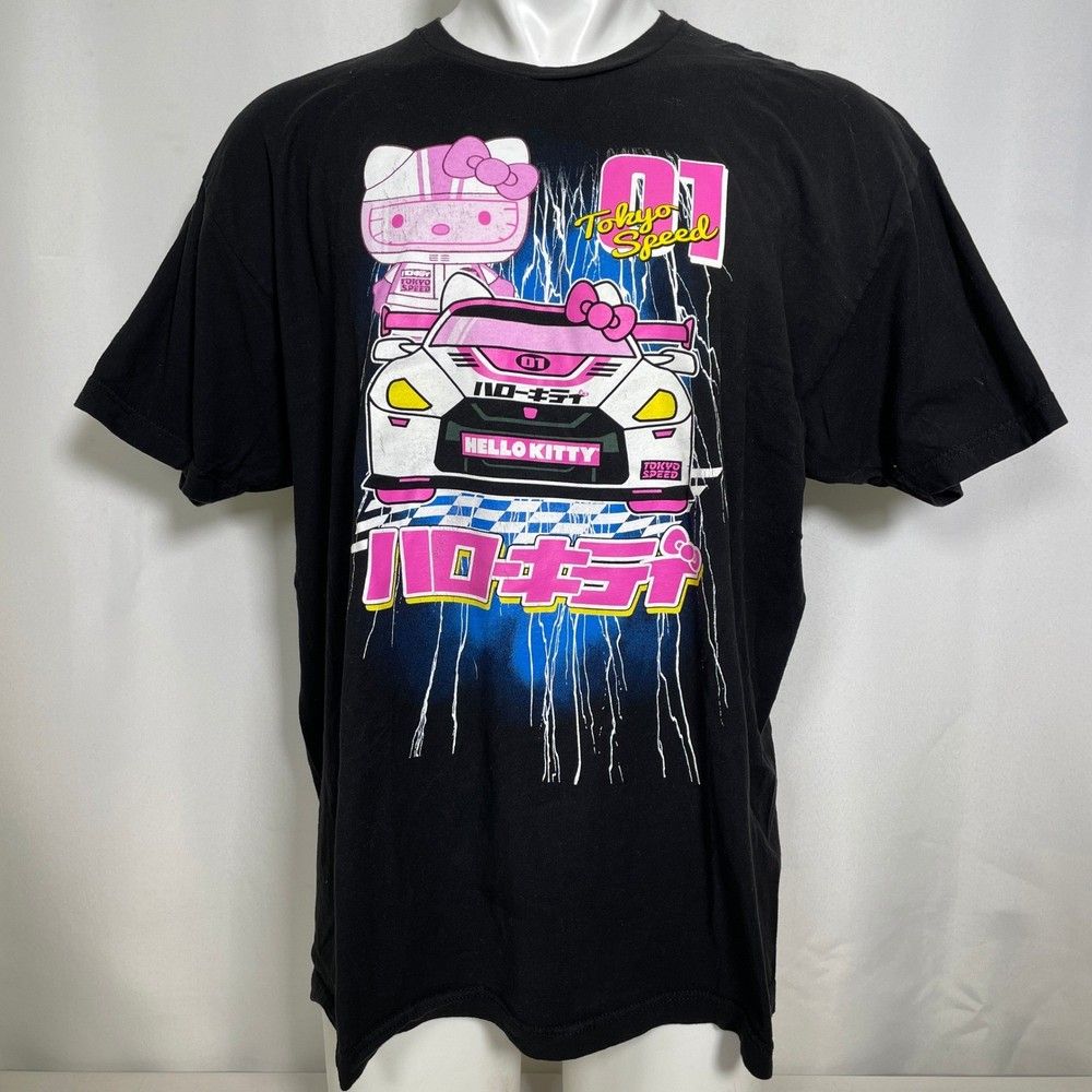 Hello Kitty Tokyo Speed Racing Girls Nissan GTR Black T-Shirt Men’s 2XL