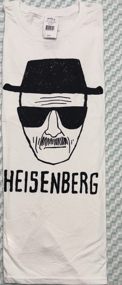 Heisenberg Men’s White Tee from Breaking Bad SIZE 3XL AND 4XL