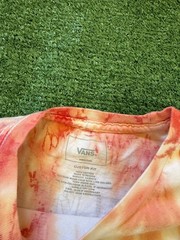 Vans Tie Dye Orange Red White Eyes Graphic T Shirt Tee Skater Size Medium