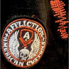 Affliction Live Fast Hooded Henley Shirt XL Skull Cross Wings Biker Goth Y2K