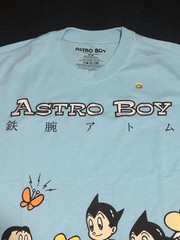 Astro Boy Flower Embroidered Light Blue Short Sleeve T-Shirt L, Lightweight
