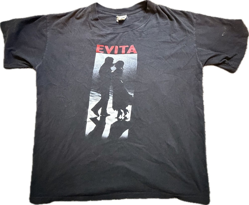 Vintage 90s Miller Evita Movie promo Madonna Graphic Print Black XL