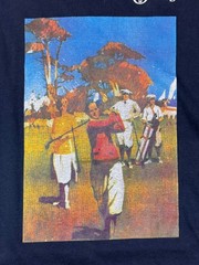 Vintage Sergio Tacchini Golf Painting on Navy T-Shirts Single Stitch Size L