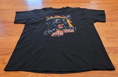Born Wild Panther Shirt XL Double Sided Used Black 90’s Biker Motorcycle