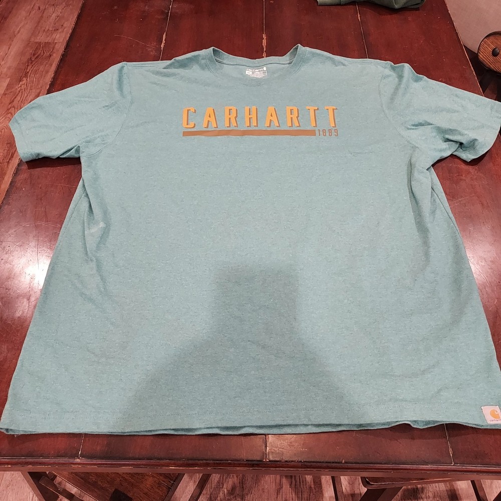Carharett Work Wear Loose Fit Brand Logo T-shirt Men’s 2XL Blue
