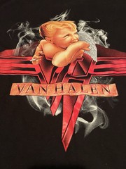 The Roxx Single Stitch Sz L Eddie Van Halen Shirt Black EUC Smoking Baby