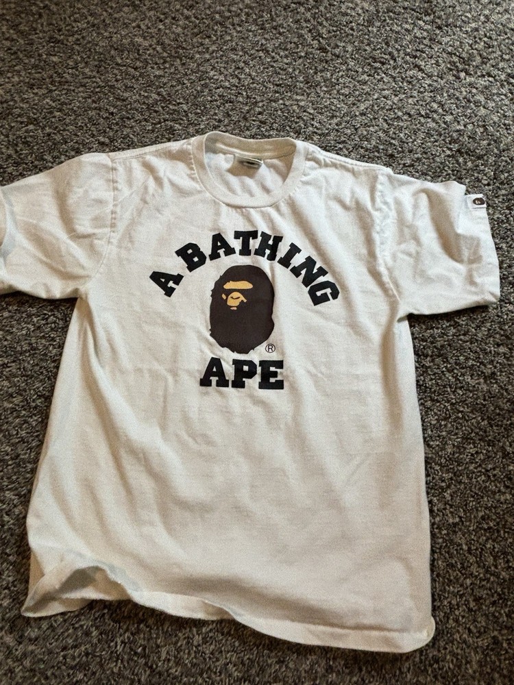 BAPE A Bathing Ape White Ape Head Logo T-Shirt Men’s Small Streetwear Tee