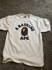BAPE A Bathing Ape White Ape Head Logo T-Shirt Men’s Small Streetwear Tee