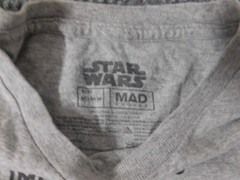 Star Wars Mens Shirt Medium Gray Darth Vador