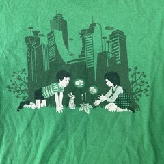 Threadless City Lights Design by Budi Satria Kwan Tshirt Men’s Medium Green USA