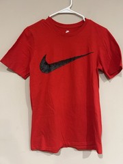 Nike Size Small Men’s Red T-Shirt Cotton Swoop Logo Sm See Picture
